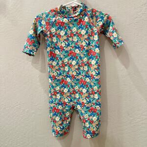 Baby Boden Floral Rashguard Swimsuit